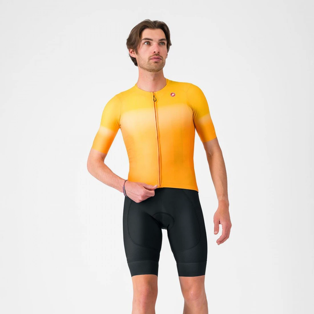 3. Tricou cu maneca scurta Castelli UPF, pentru barbati, portocaliu aprins, L