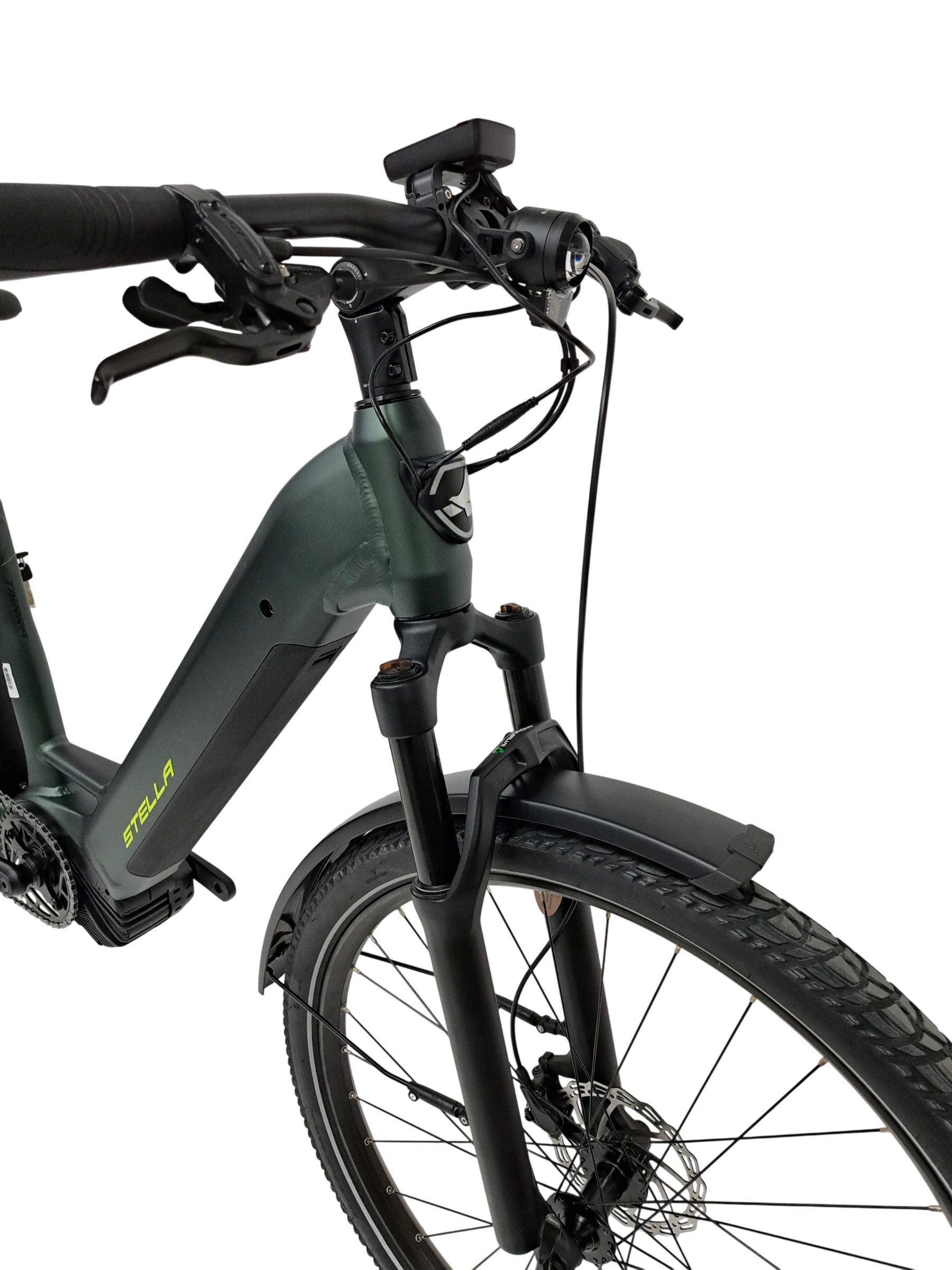 4. Bicicleta electrica Trekking Stella Tierra - 29 inch, 10V, L, Verde mat