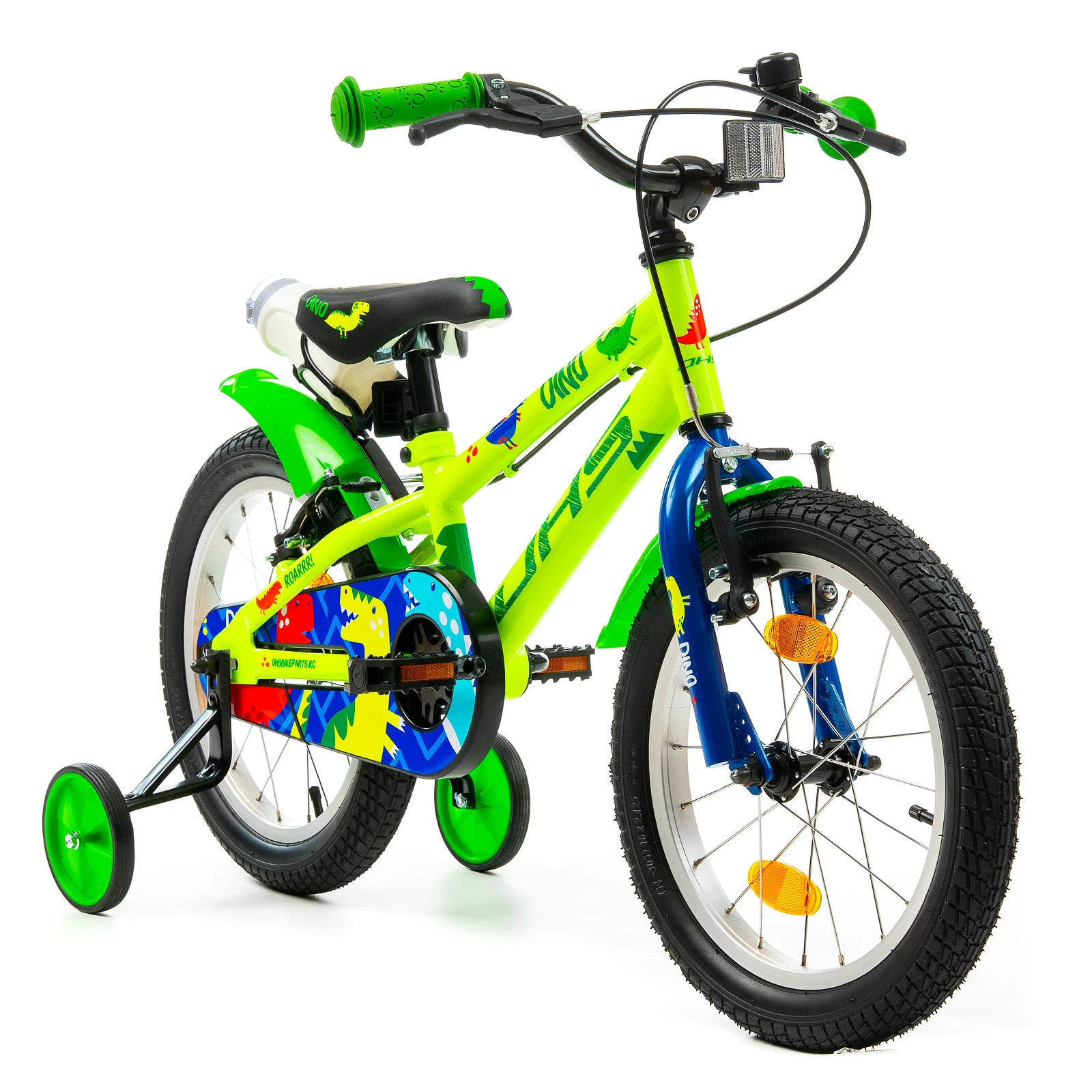 2. Bicicleta Copii DHS Dino - 16 Inch, Verde Reambalat
