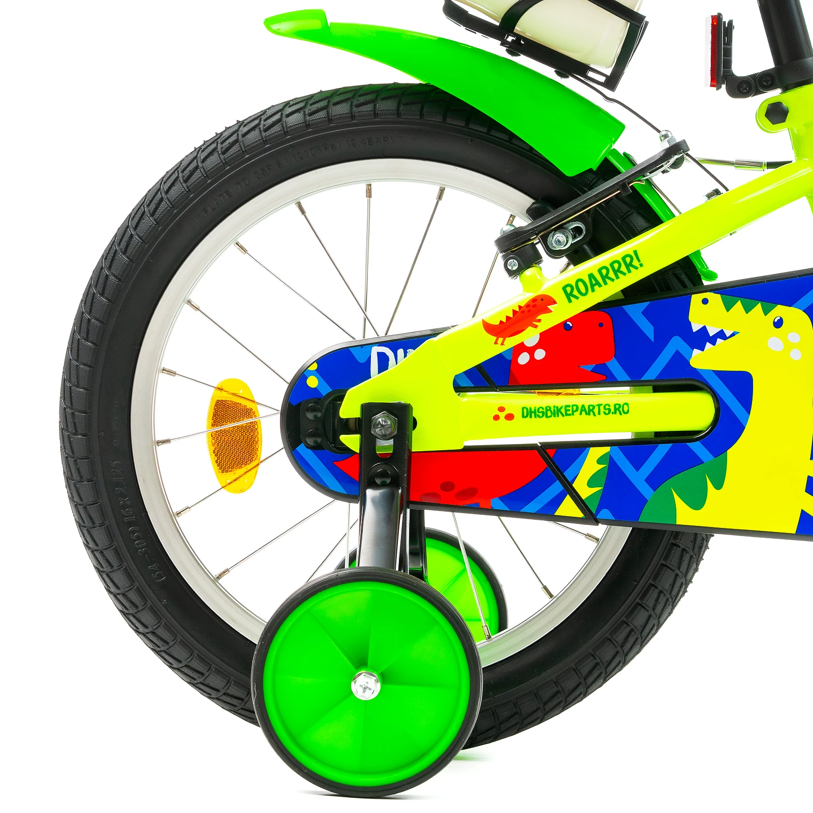 7. Bicicleta Copii DHS Dino - 16 Inch, Verde Reambalat