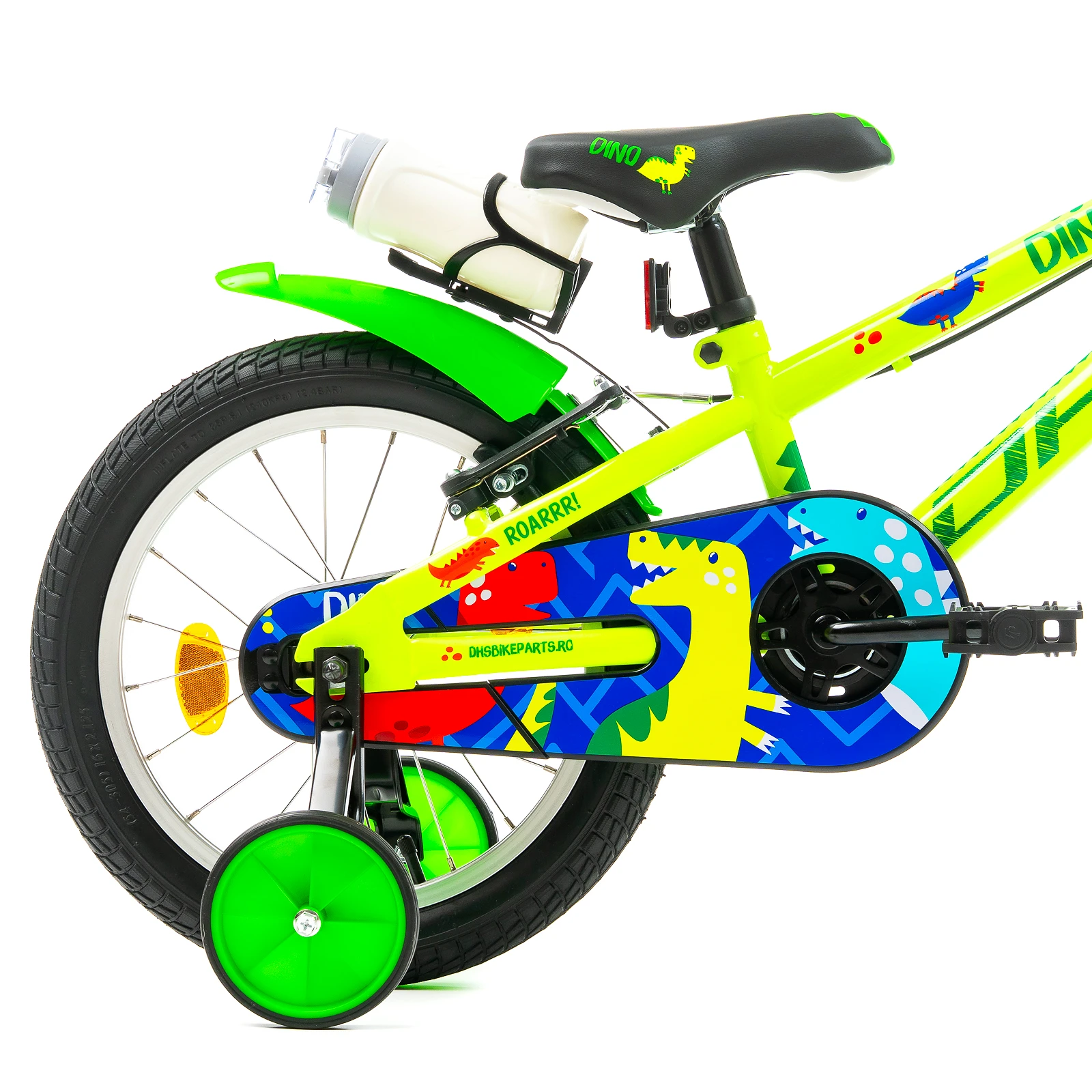 5. Bicicleta Copii DHS Dino - 16 Inch, Verde Reambalat