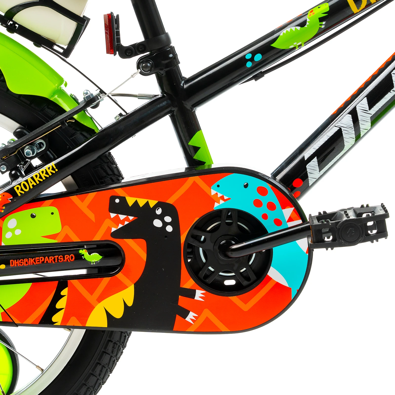 5. Bicicleta Copii DHS Dino - 18 Inch, Negru Reambalat