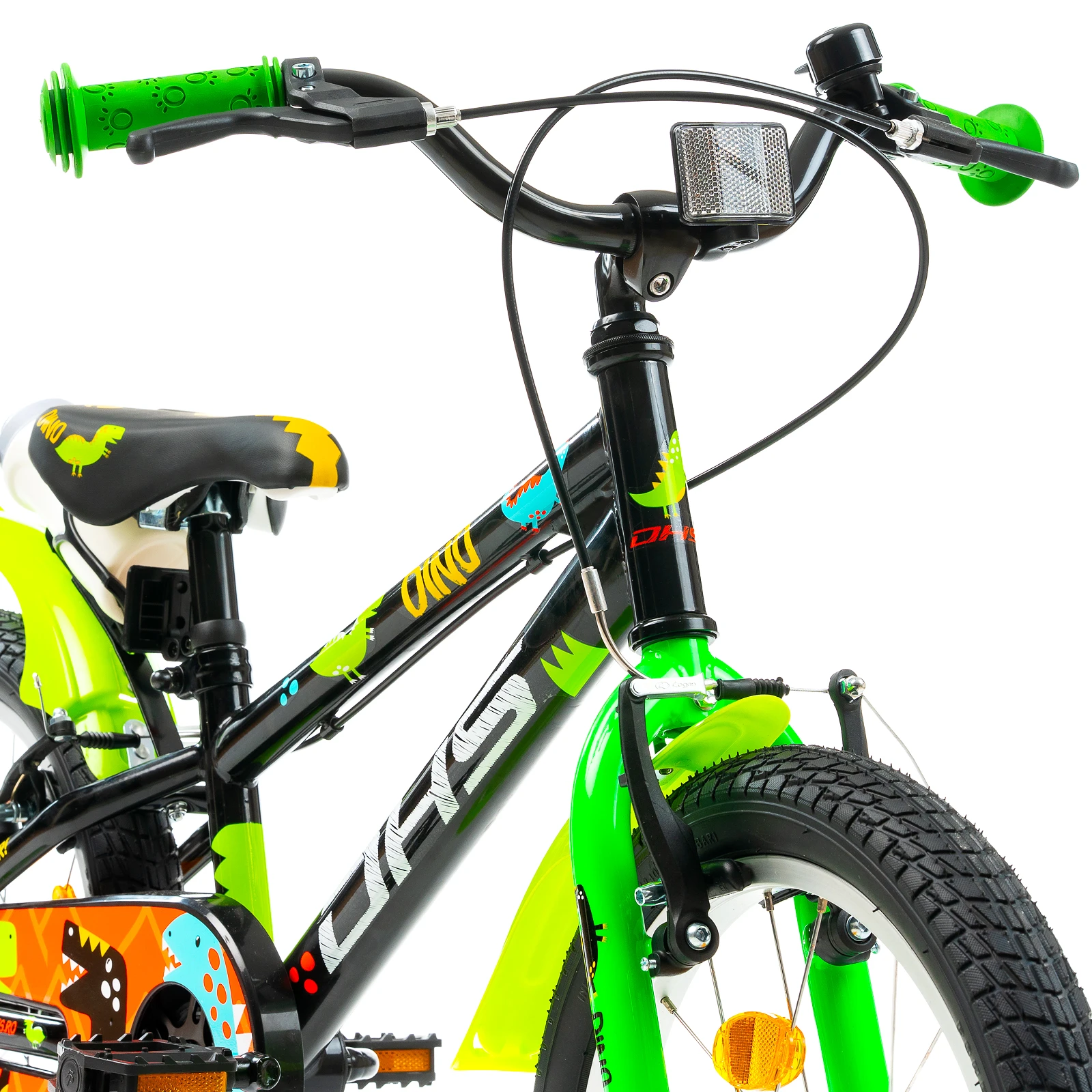 8. Bicicleta Copii DHS Dino - 18 Inch, Negru Reambalat