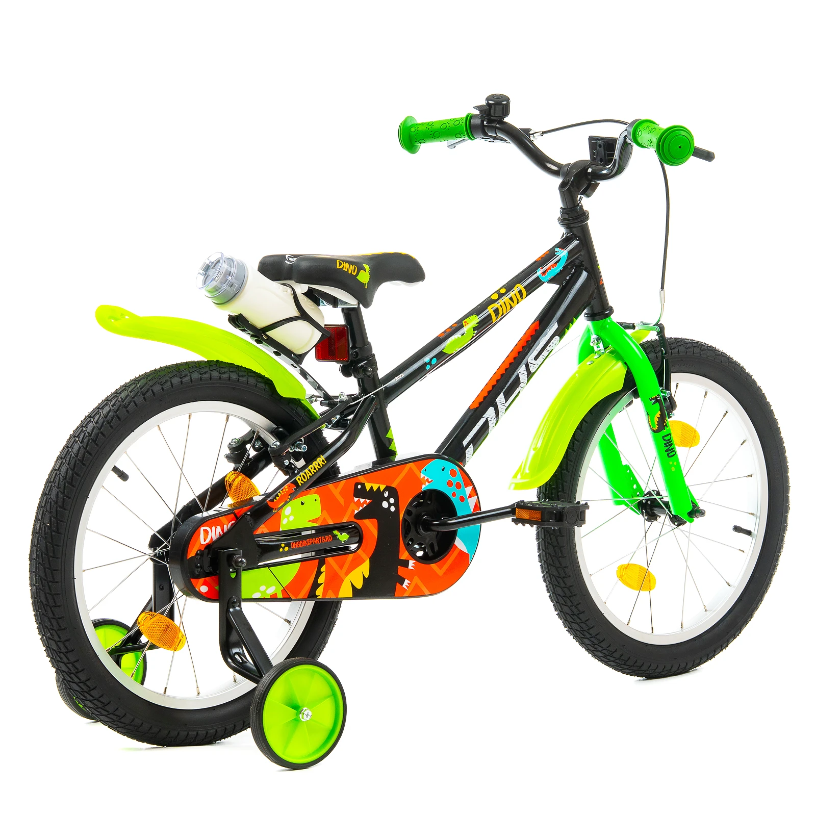 2. Bicicleta Copii DHS Dino - 18 Inch, Negru Reambalat