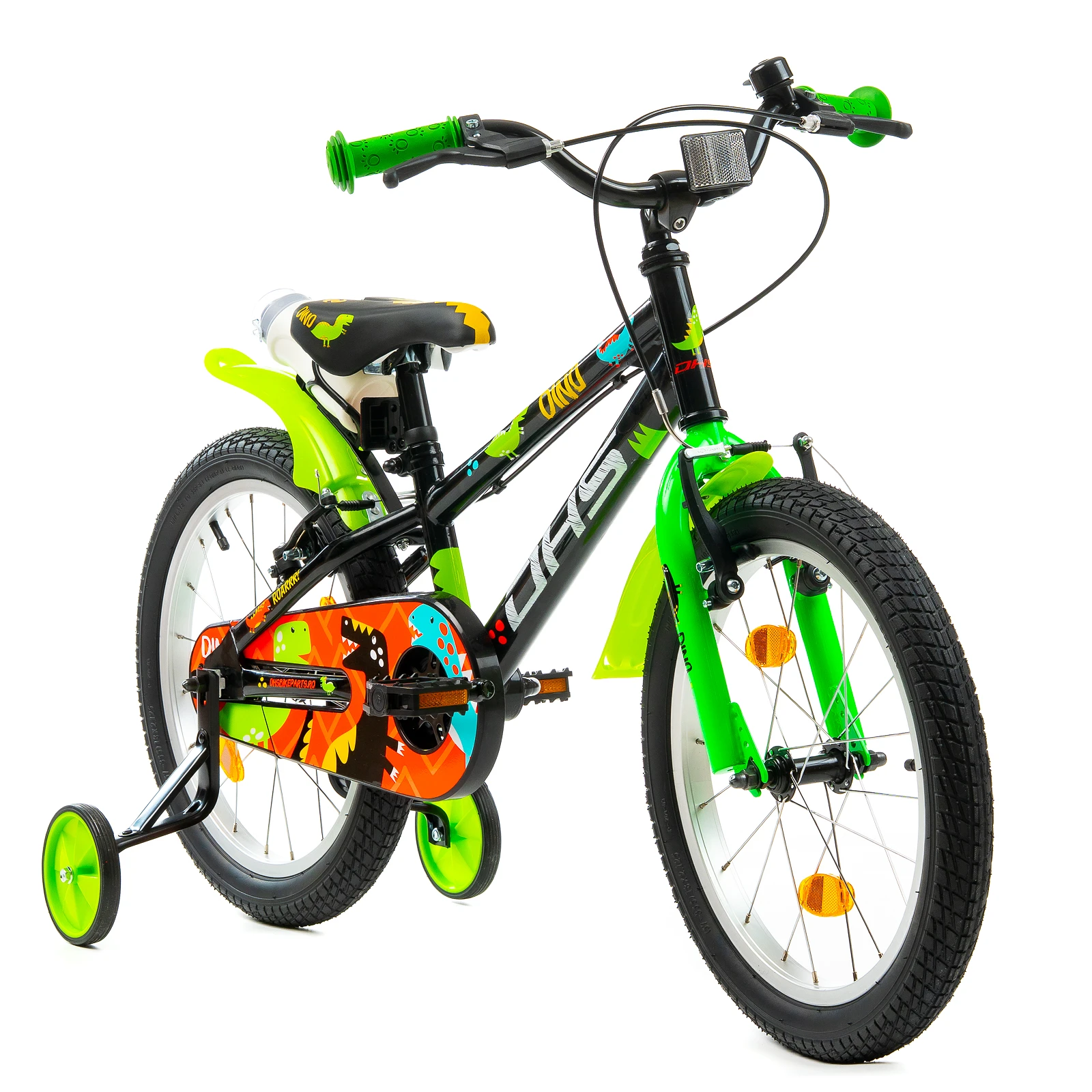 3. Bicicleta Copii DHS Dino - 18 Inch, Negru Reambalat