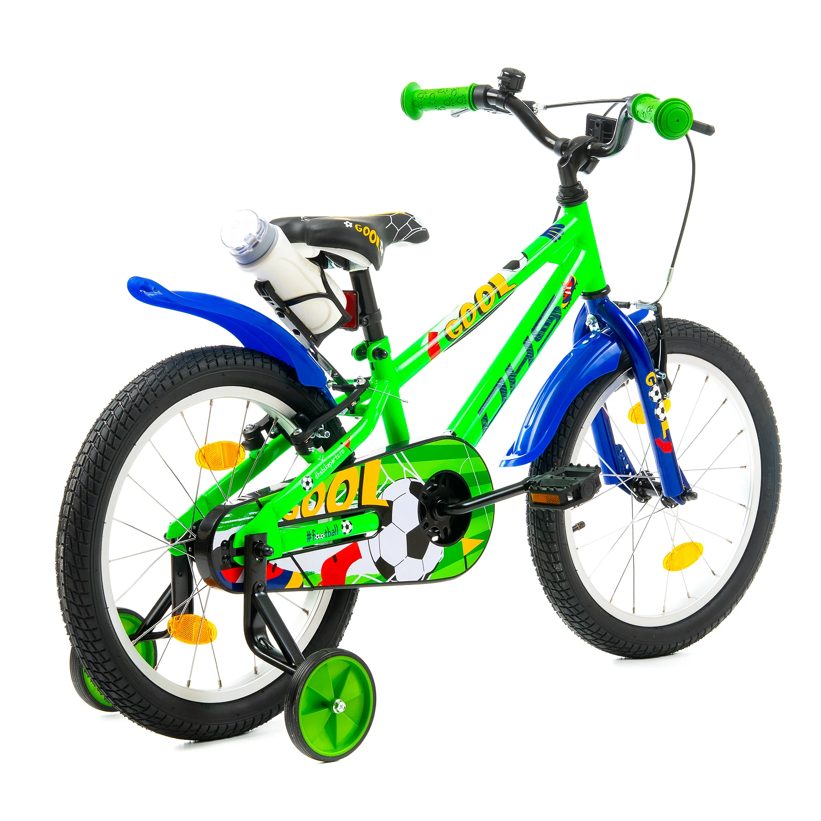 2. Bicicleta Copii DHS Football - 18 Inch, Verde Reambalat