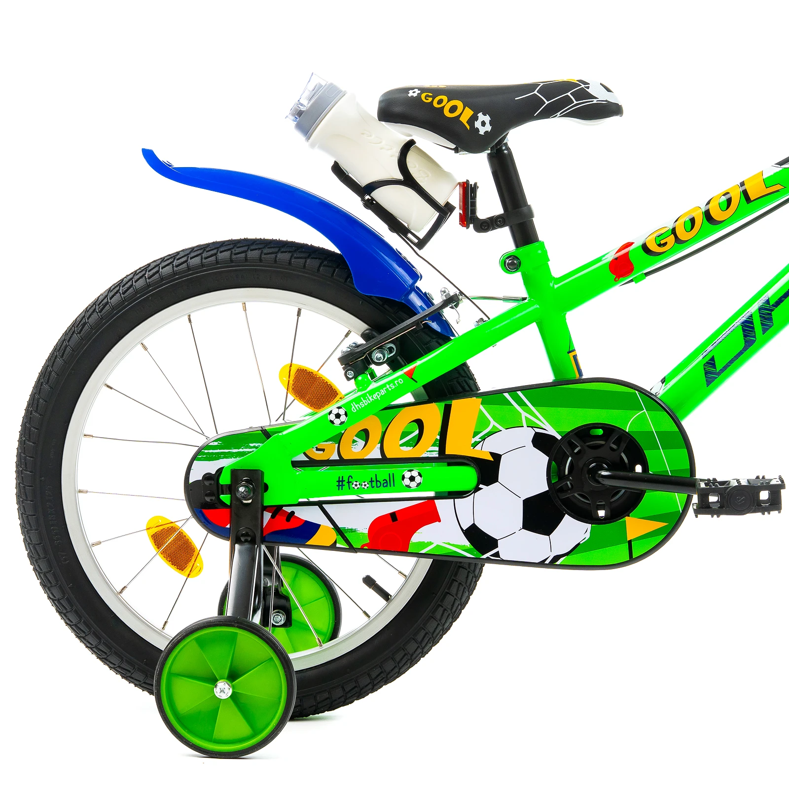 6. Bicicleta Copii DHS Football - 18 Inch, Verde Reambalat