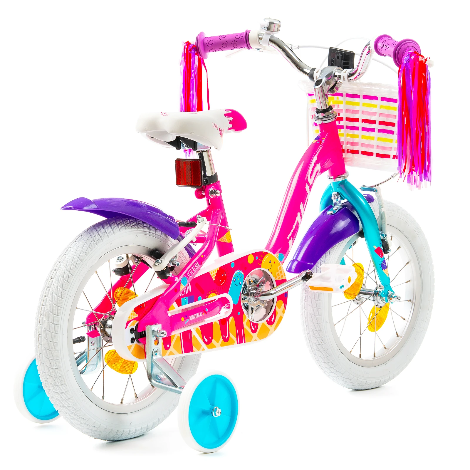 3. Bicicleta Copii DHS Icecream - 16 Inch, Roz Reambalat