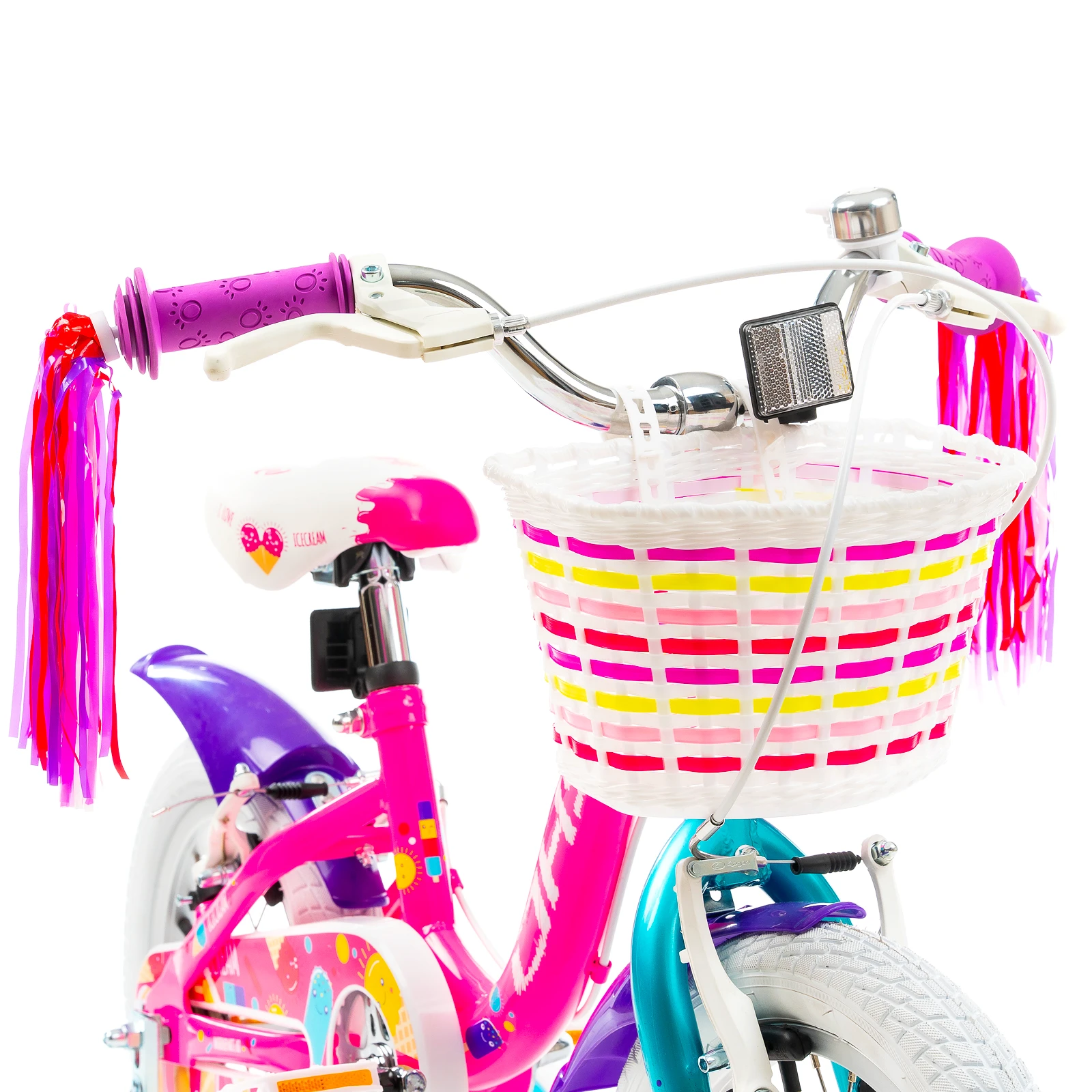 9. Bicicleta Copii DHS Icecream - 16 Inch, Roz Reambalat