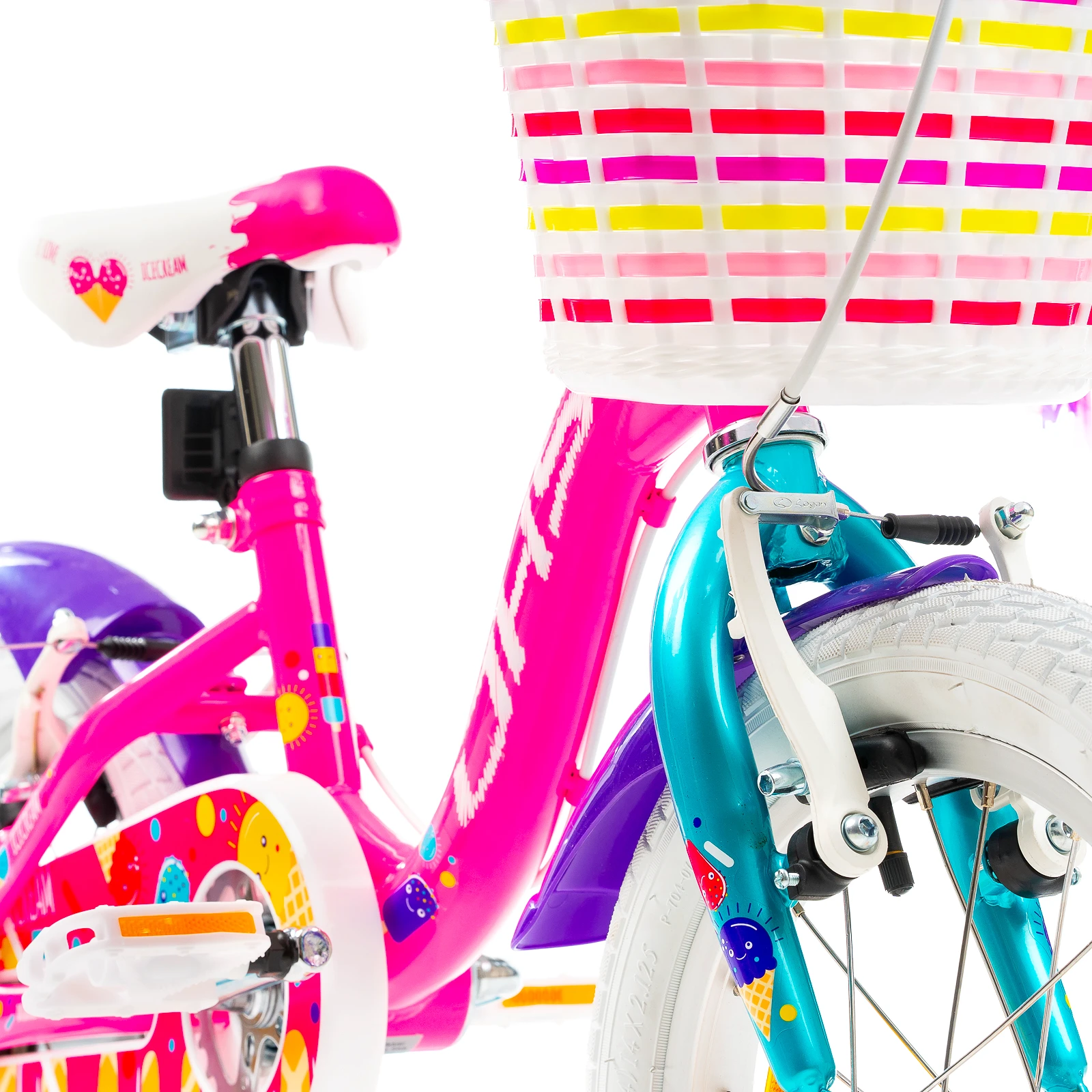 8. Bicicleta Copii DHS Icecream - 16 Inch, Roz Reambalat