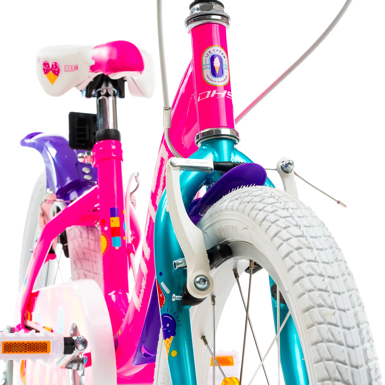 10. Bicicleta Copii DHS Icecream - 18 Inch, Roz Reambalat