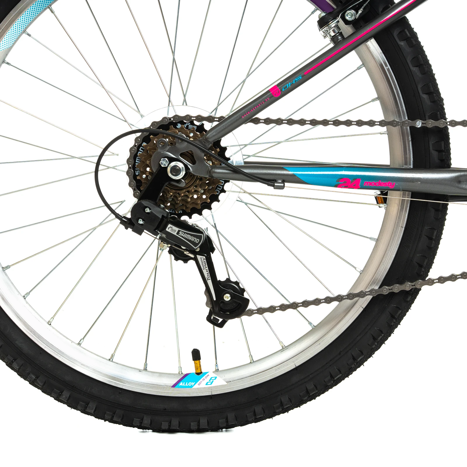 6. Bicicleta Copii DHS Modesty - 24 Inch, Gri Reambalat