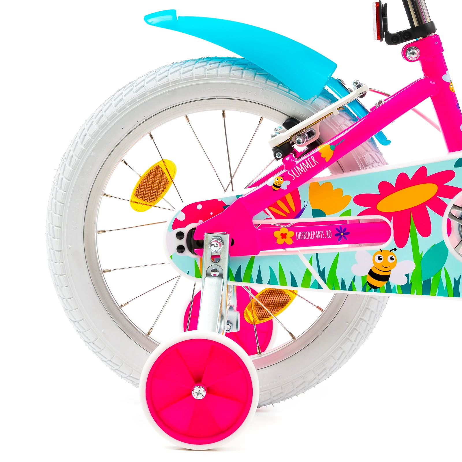 7. Bicicleta Copii DHS Summer - 16 Inch, Roz Reambalat