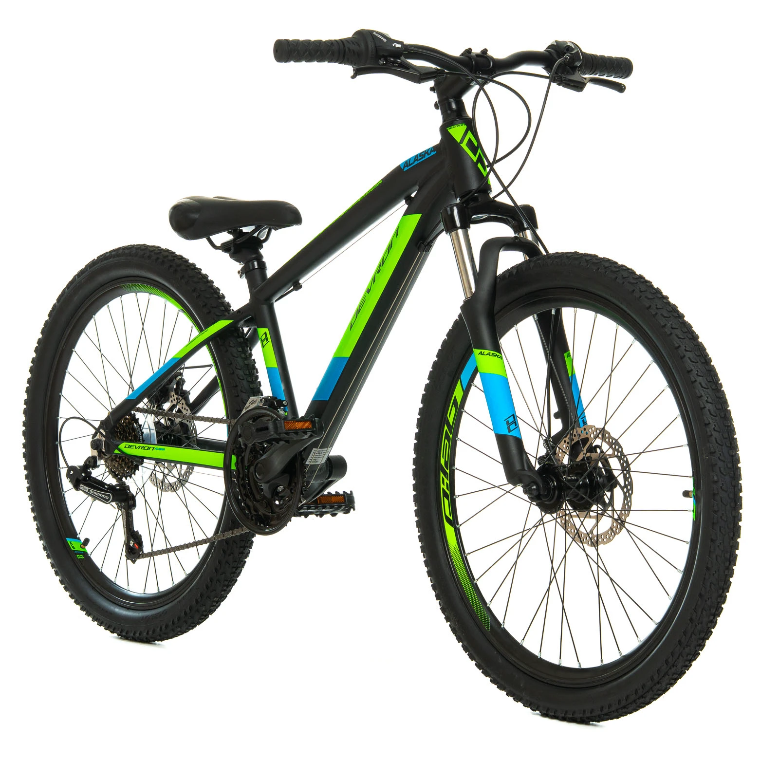 3. Bicicleta Copii Devron Alaska - 24 Inch, Negru-Verde Reambalat