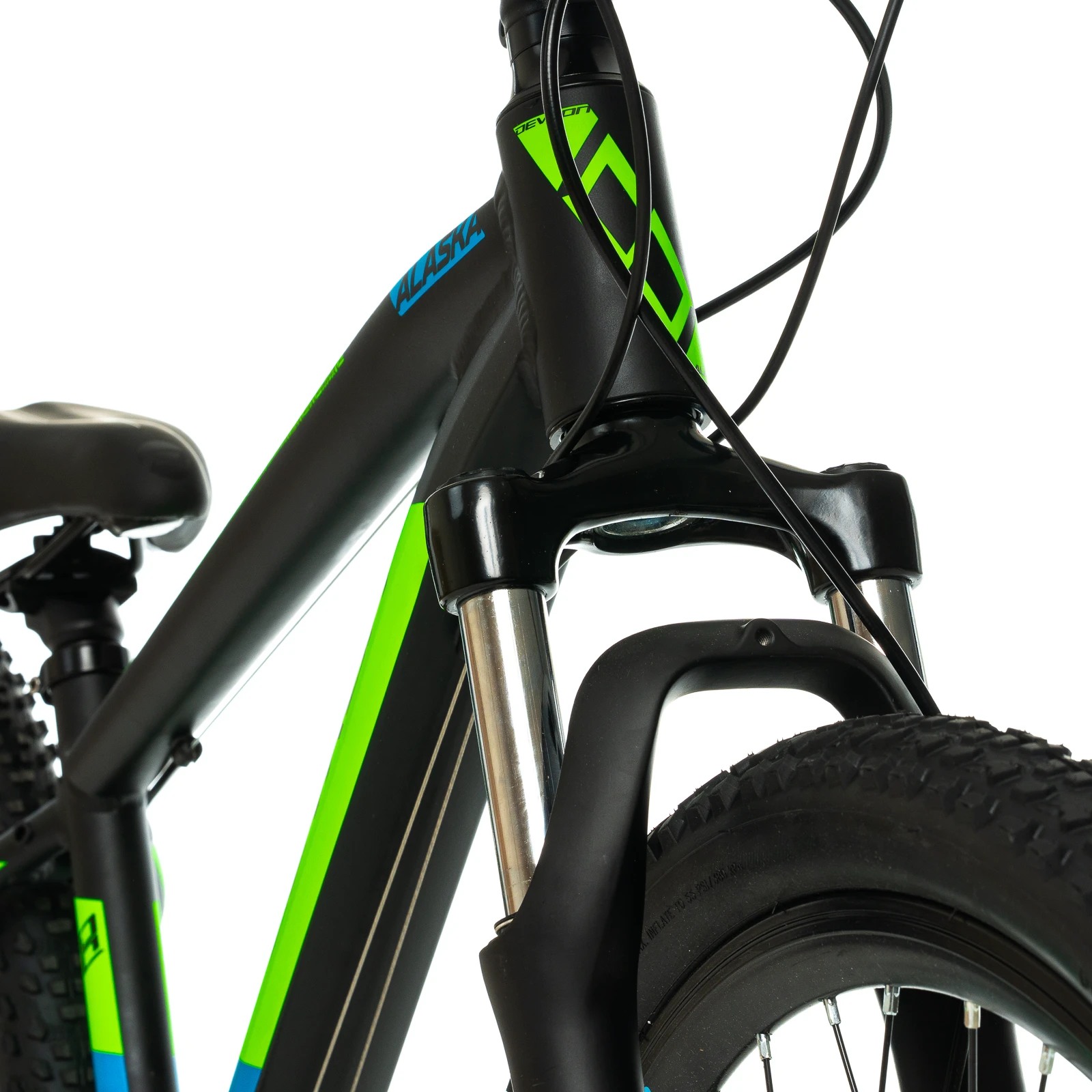 12. Bicicleta Copii Devron Alaska - 24 Inch, Negru-Verde Reambalat