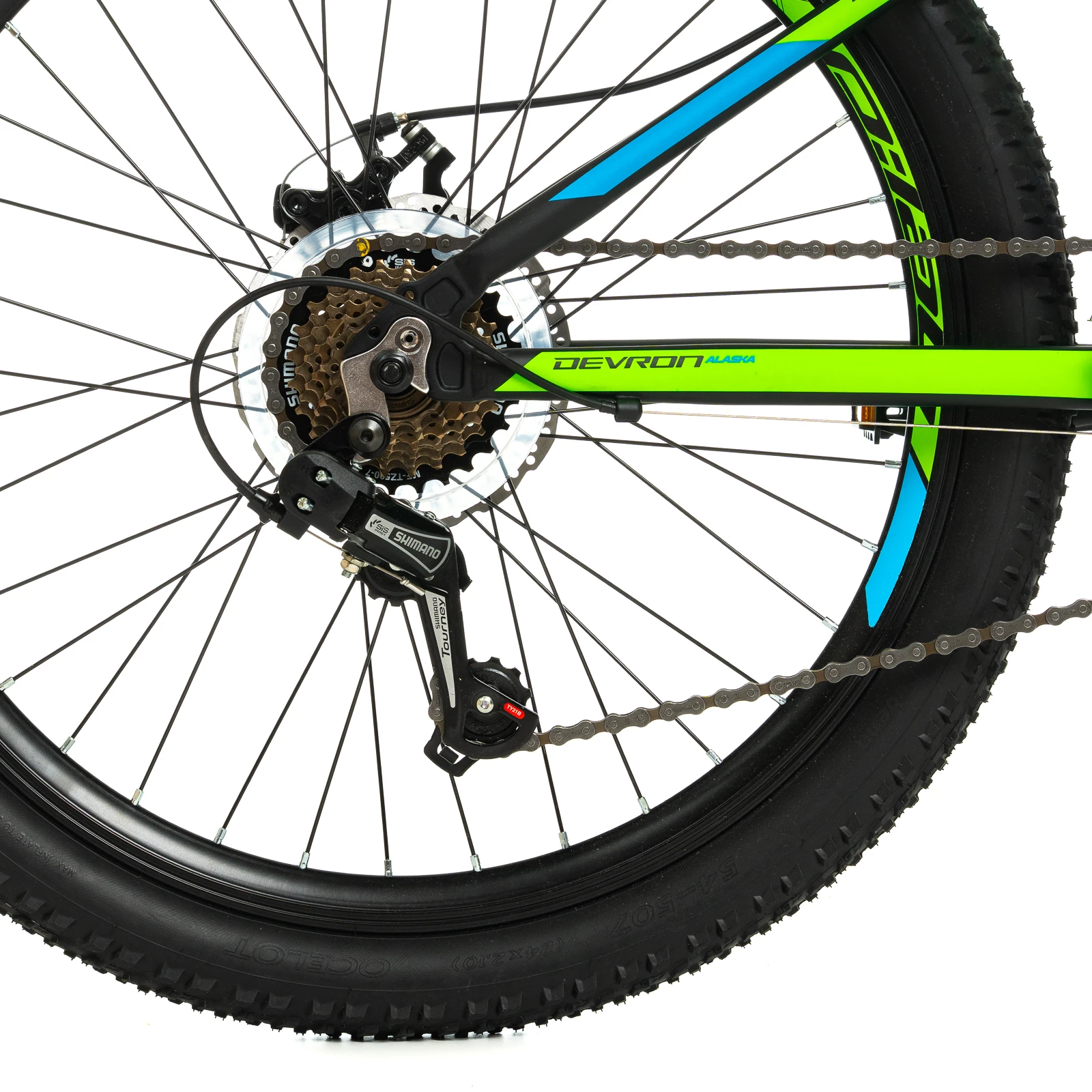 10. Bicicleta Copii Devron Alaska - 24 Inch, Negru-Verde Reambalat