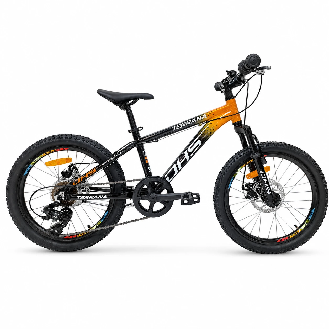 Bicicleta Copii Dhs Terrana 2023, model 2026 - 20 Inch, Portocaliu-Negru - 185652