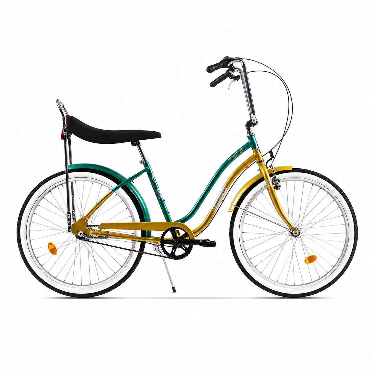 1. Bicicleta Oras Pegas Strada 2 - 26 inch, M, Auriu/Verde