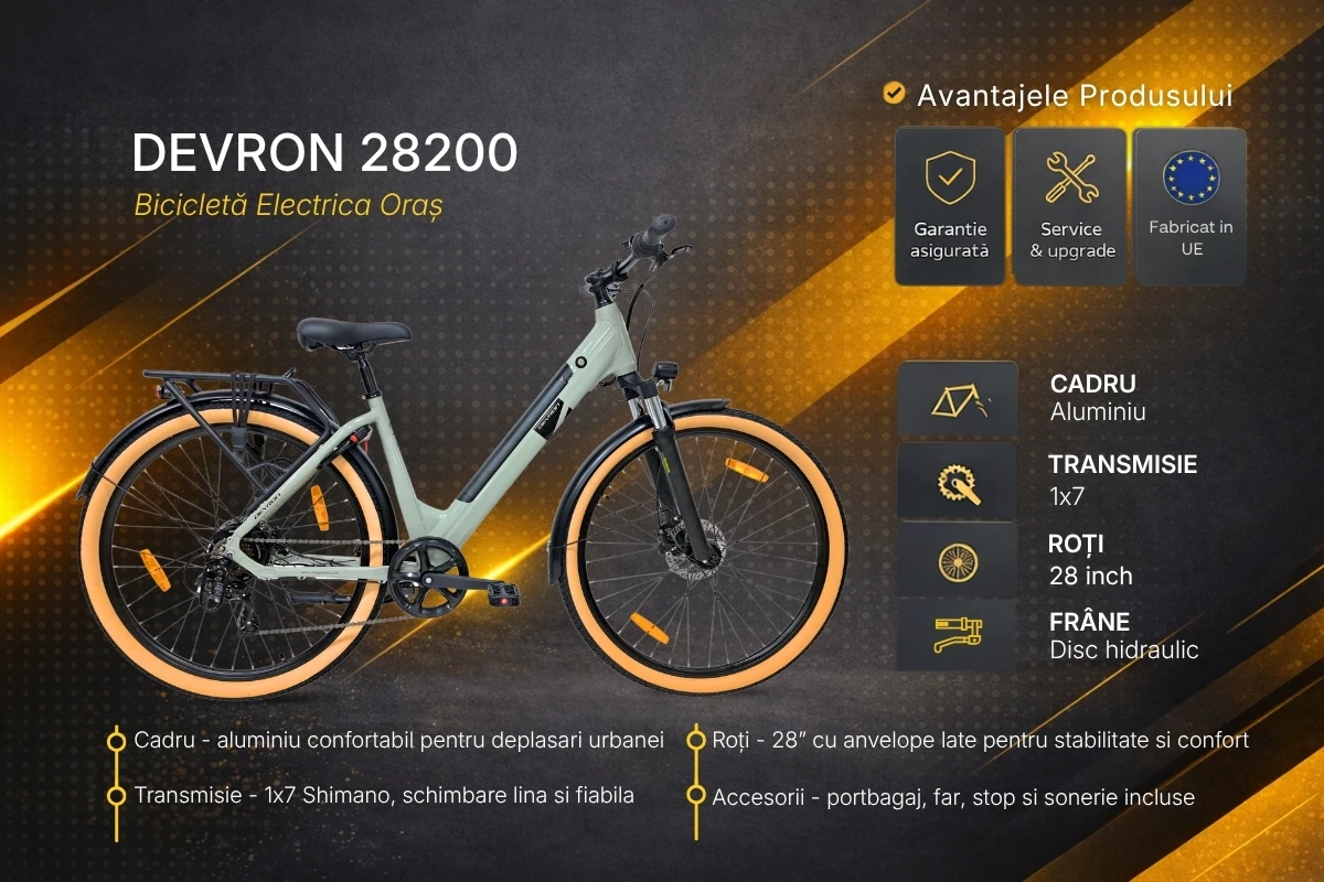 3. Bicicleta electrica Oras Devron 28200 - 28 inch, L, Gri Deschis