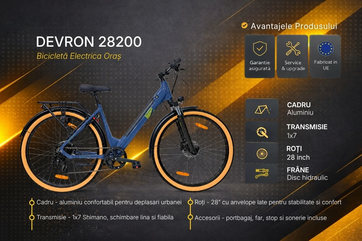 3. Bicicleta electrica Oras Devron 28200 - 28 inch, L, Gri Inchis