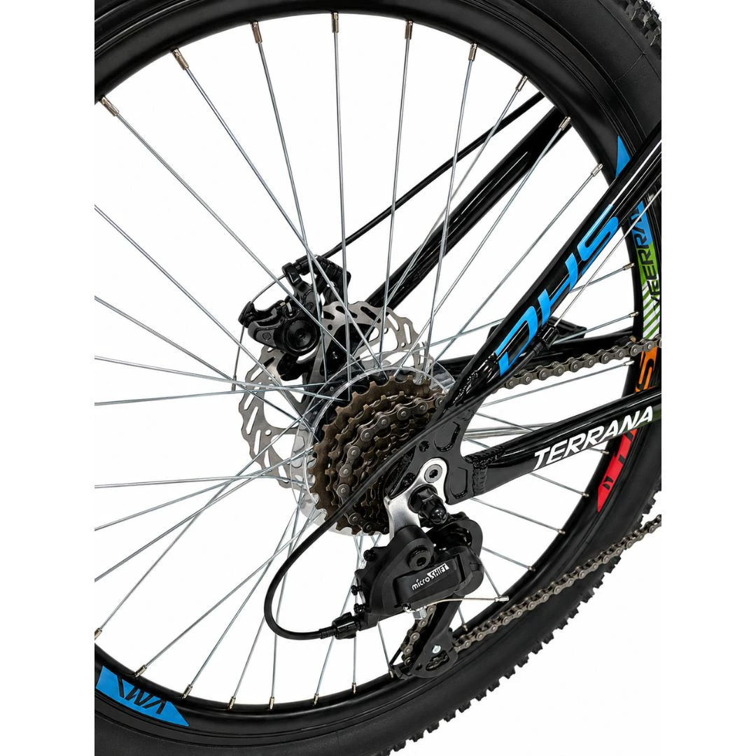 4. Bicicleta Copii Dhs Terrana 2423B, model 2026 - 24 Inch, Negru-Albastru