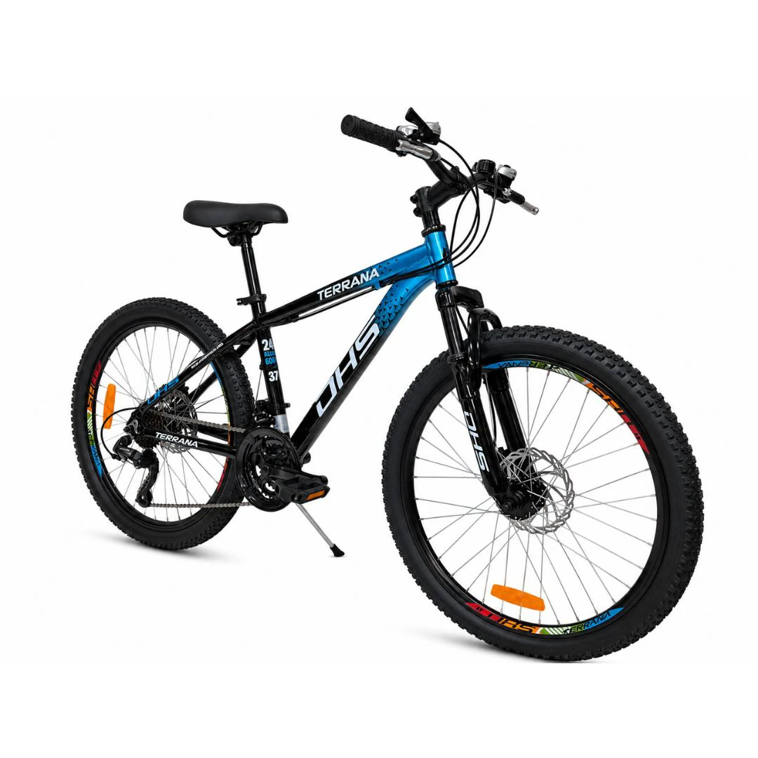 2. Bicicleta Copii Dhs Terrana 2423B, model 2026 - 24 Inch, Negru-Albastru
