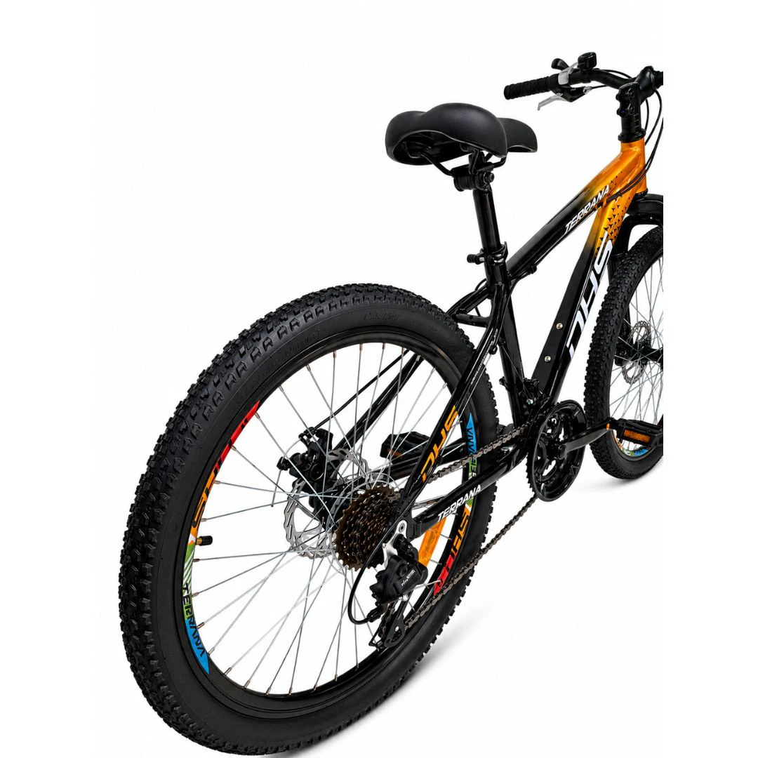 4. Bicicleta Copii Dhs Terrana 2423B, model 2026 - 24 Inch, Negru-Portocaliu