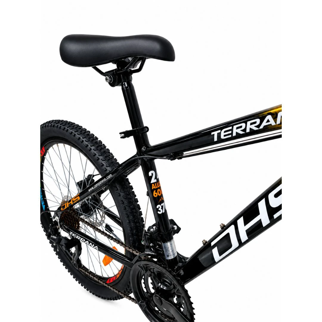 8. Bicicleta Copii Dhs Terrana 2423B, model 2026 - 24 Inch, Negru-Portocaliu