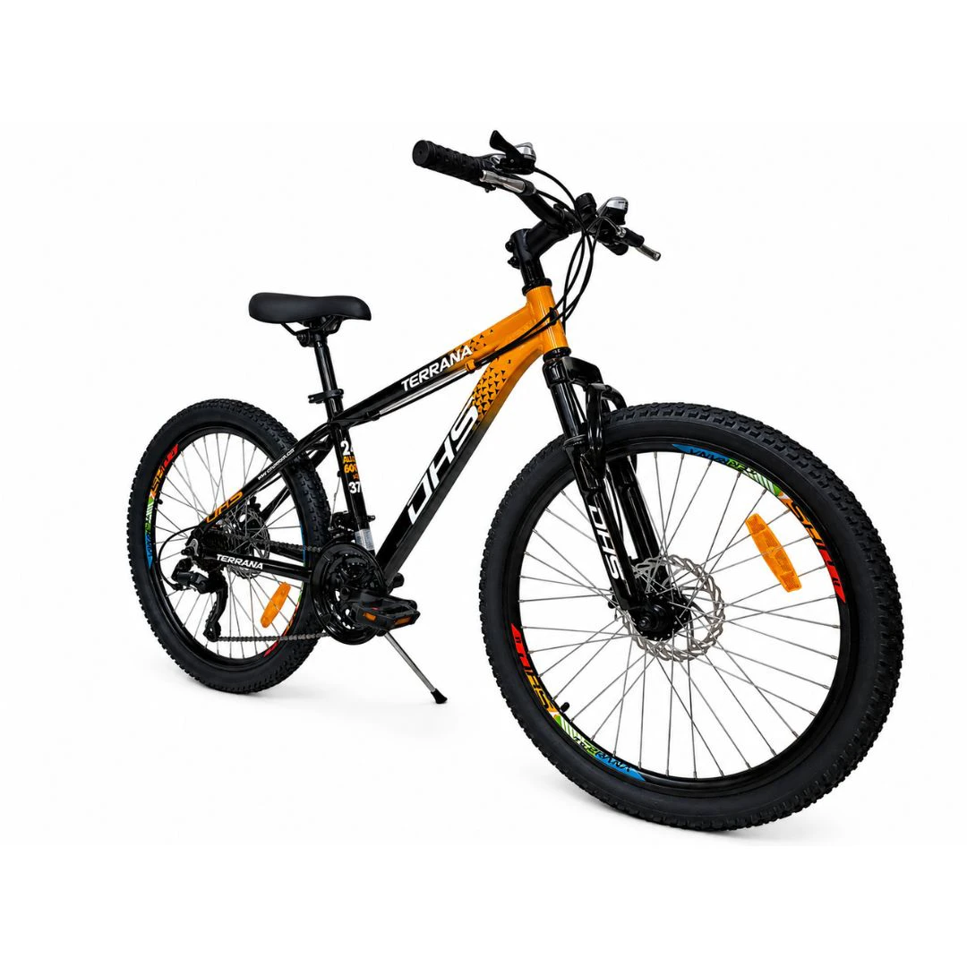 2. Bicicleta Copii Dhs Terrana 2423B, model 2026 - 24 Inch, Negru-Portocaliu