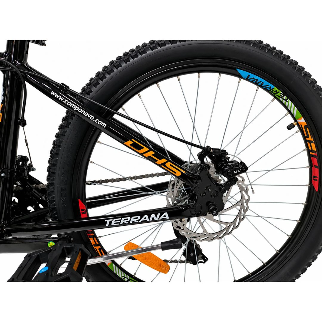 7. Bicicleta Copii Dhs Terrana 2423B, model 2026 - 24 Inch, Negru-Portocaliu