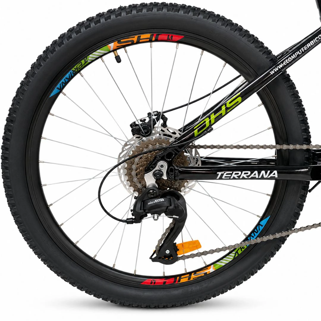 2. Bicicleta Copii Dhs Terrana 2423B, model 2026 - 24 Inch, Negru-Verde
