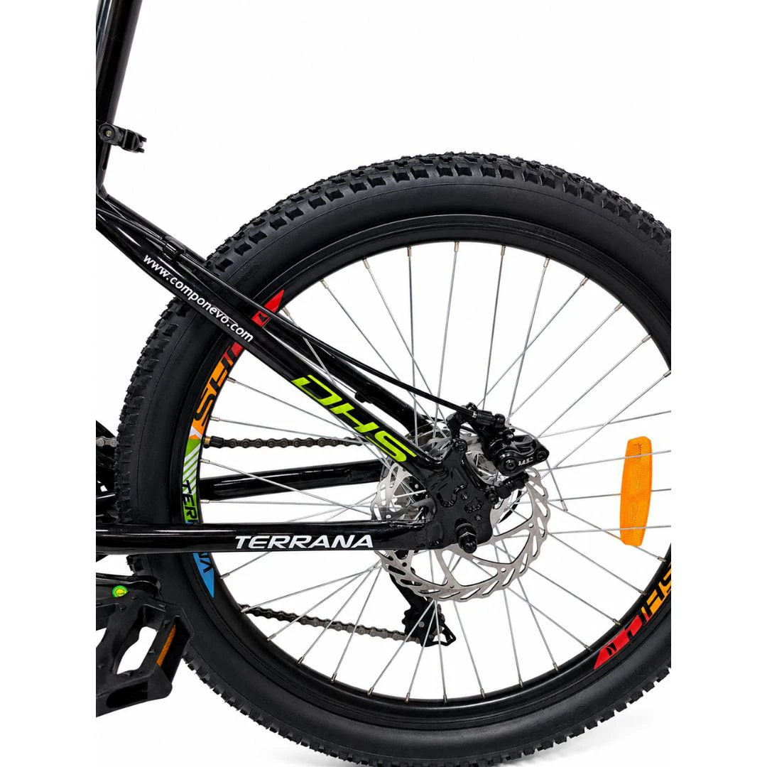 8. Bicicleta Copii Dhs Terrana 2423B, model 2026 - 24 Inch, Negru-Verde