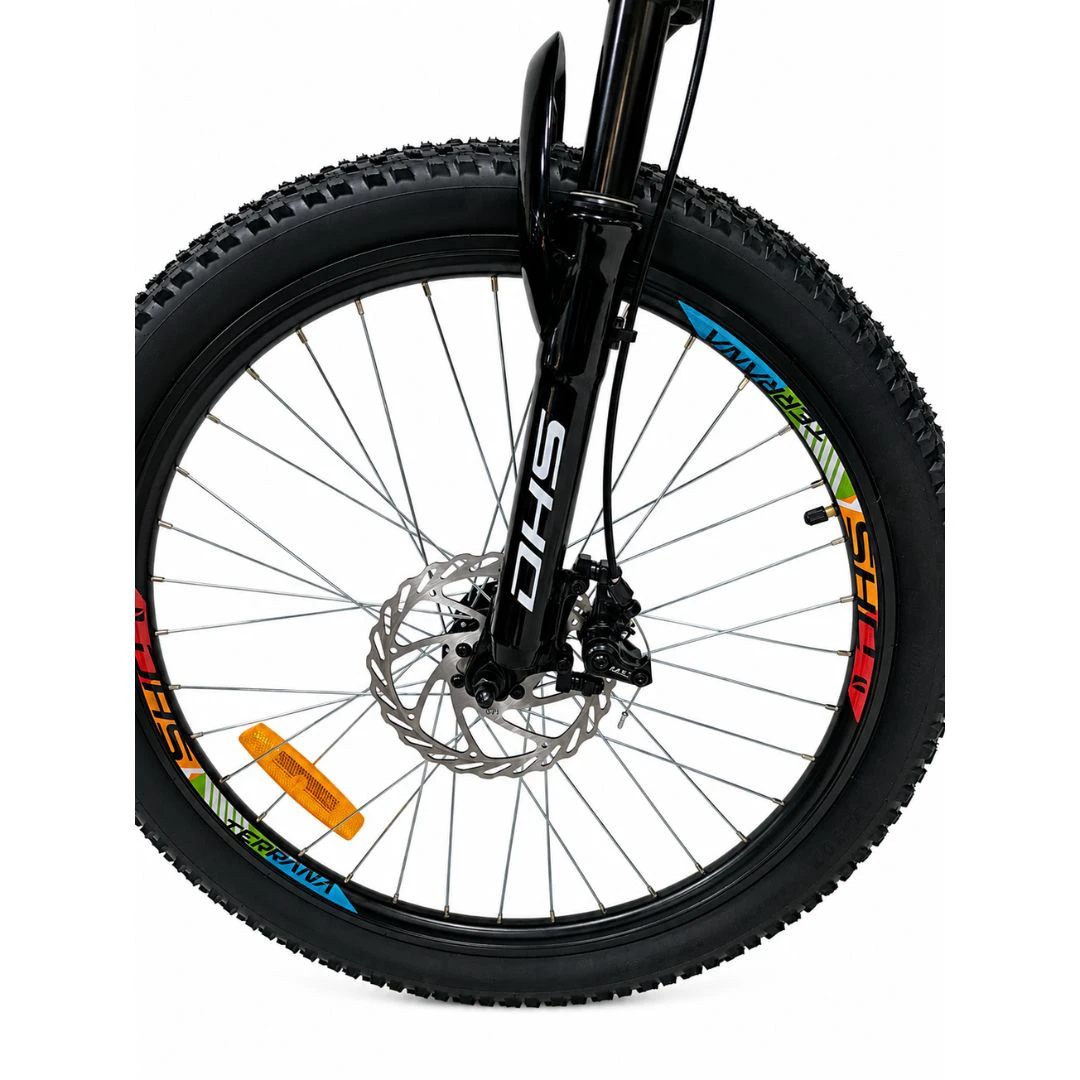 10. Bicicleta Copii Dhs Terrana 2423B, model 2026 - 24 Inch, Negru-Verde