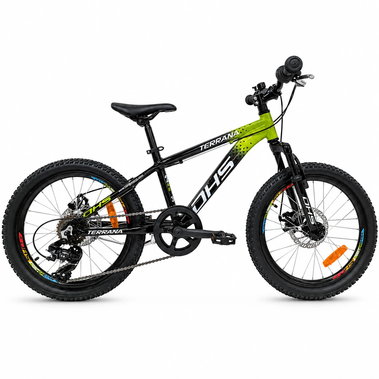1. Bicicleta Copii Dhs Terrana 2023B, model 2026 - 20 Inch, Negru-Verde