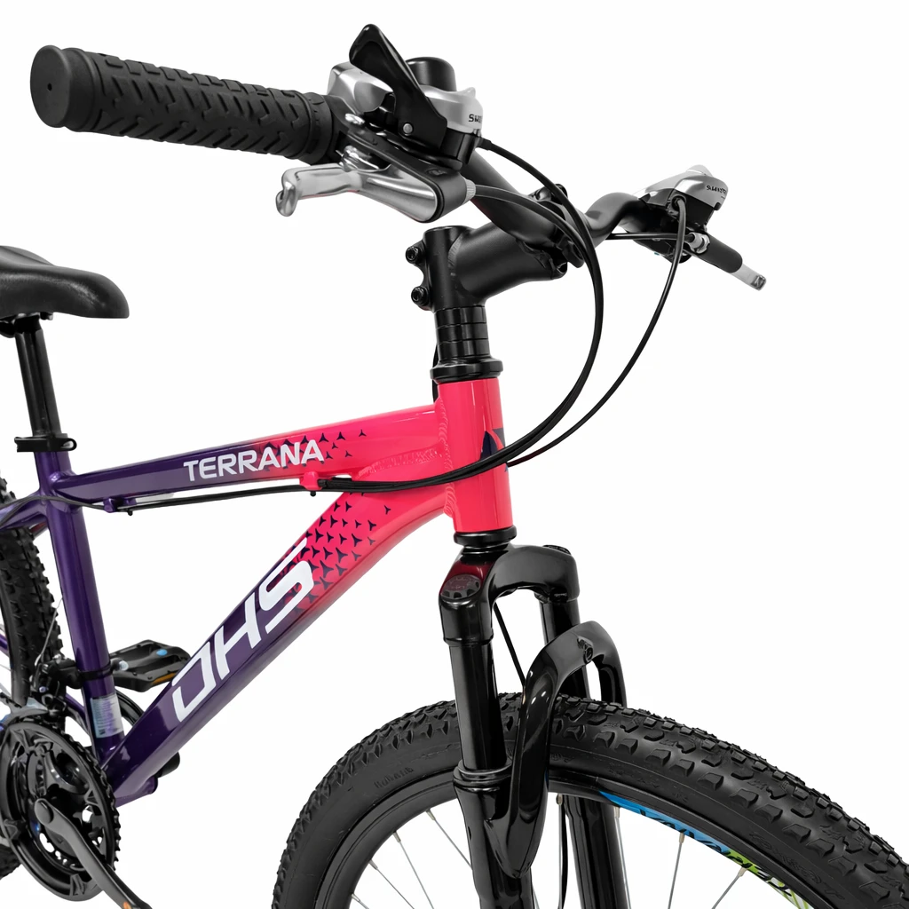 4. Bicicleta Copii Dhs Terrana 2423B, model 2026 - 24 Inch, Roz-Violet