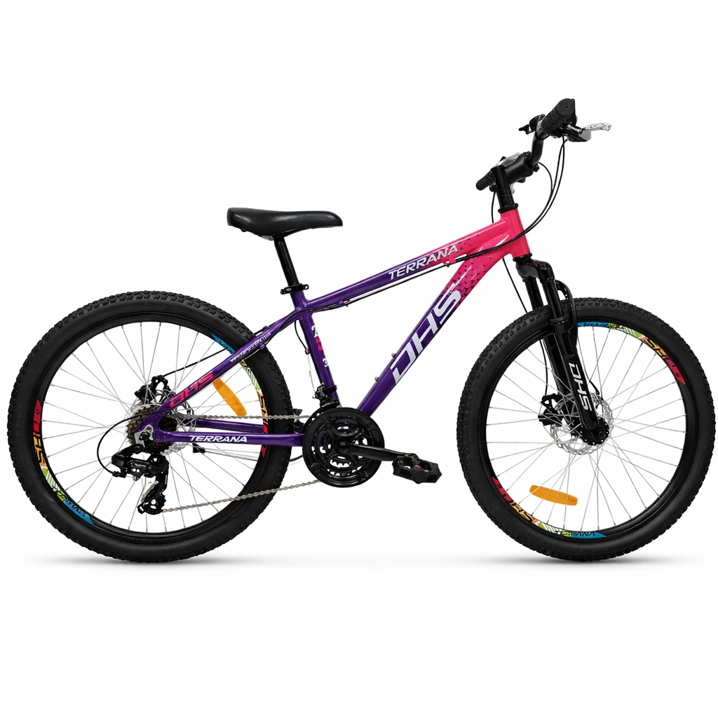 1. Bicicleta Copii Dhs Terrana 2423B, model 2026 - 24 Inch, Roz-Violet