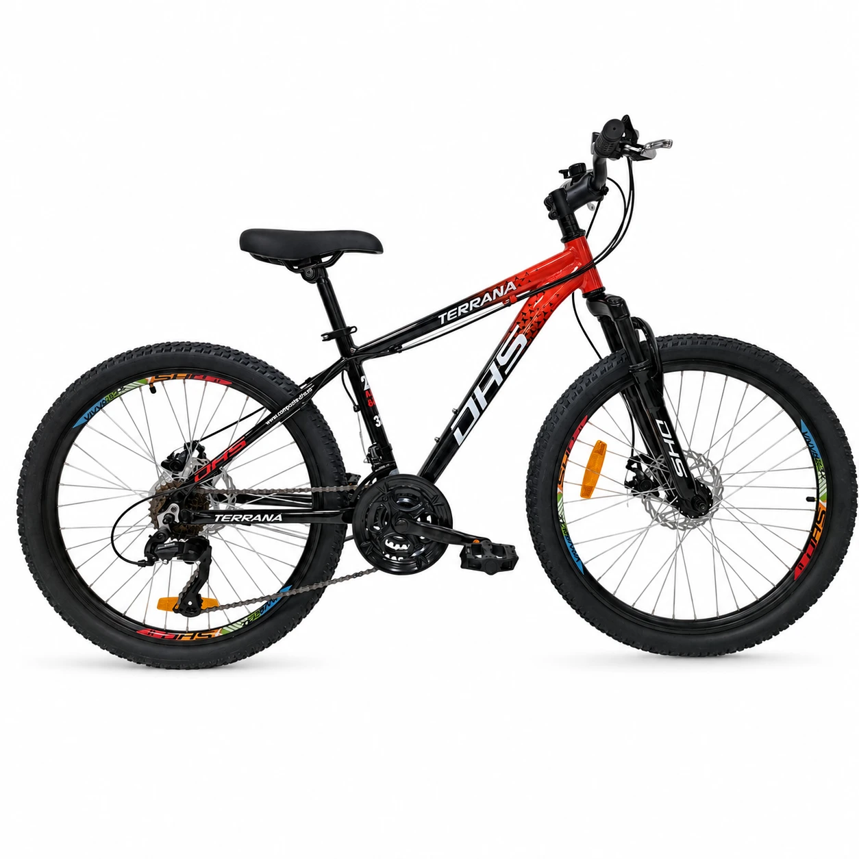 Bicicleta Copii Dhs Terrana 2423B, model 2026 - 24 Inch, Rosu-Negru - 225085
