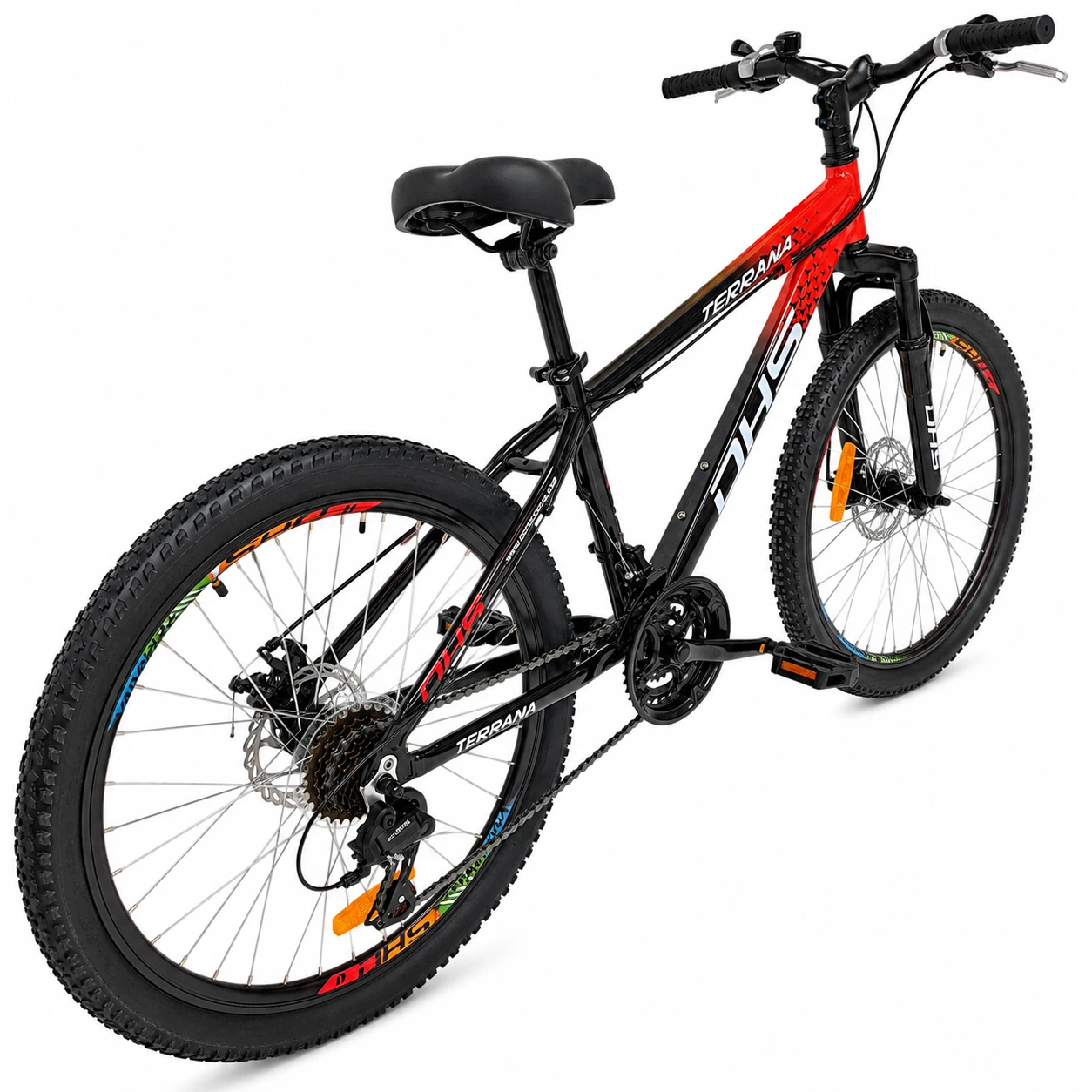 3. Bicicleta Copii Dhs Terrana 2423B, model 2026 - 24 Inch, Rosu-Negru