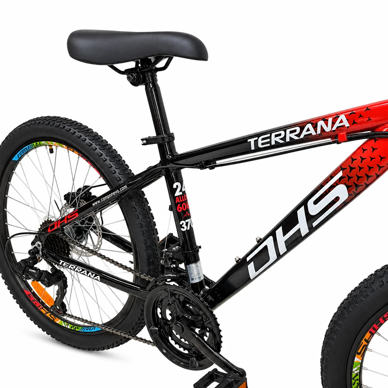 9. Bicicleta Copii Dhs Terrana 2423B, model 2026 - 24 Inch, Rosu-Negru