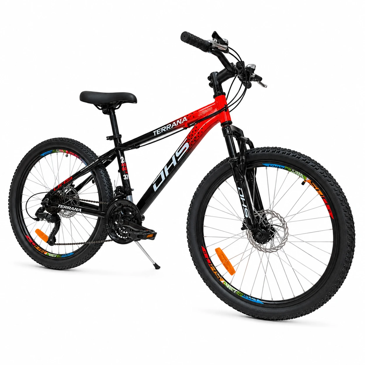2. Bicicleta Copii Dhs Terrana 2423B, model 2026 - 24 Inch, Rosu-Negru