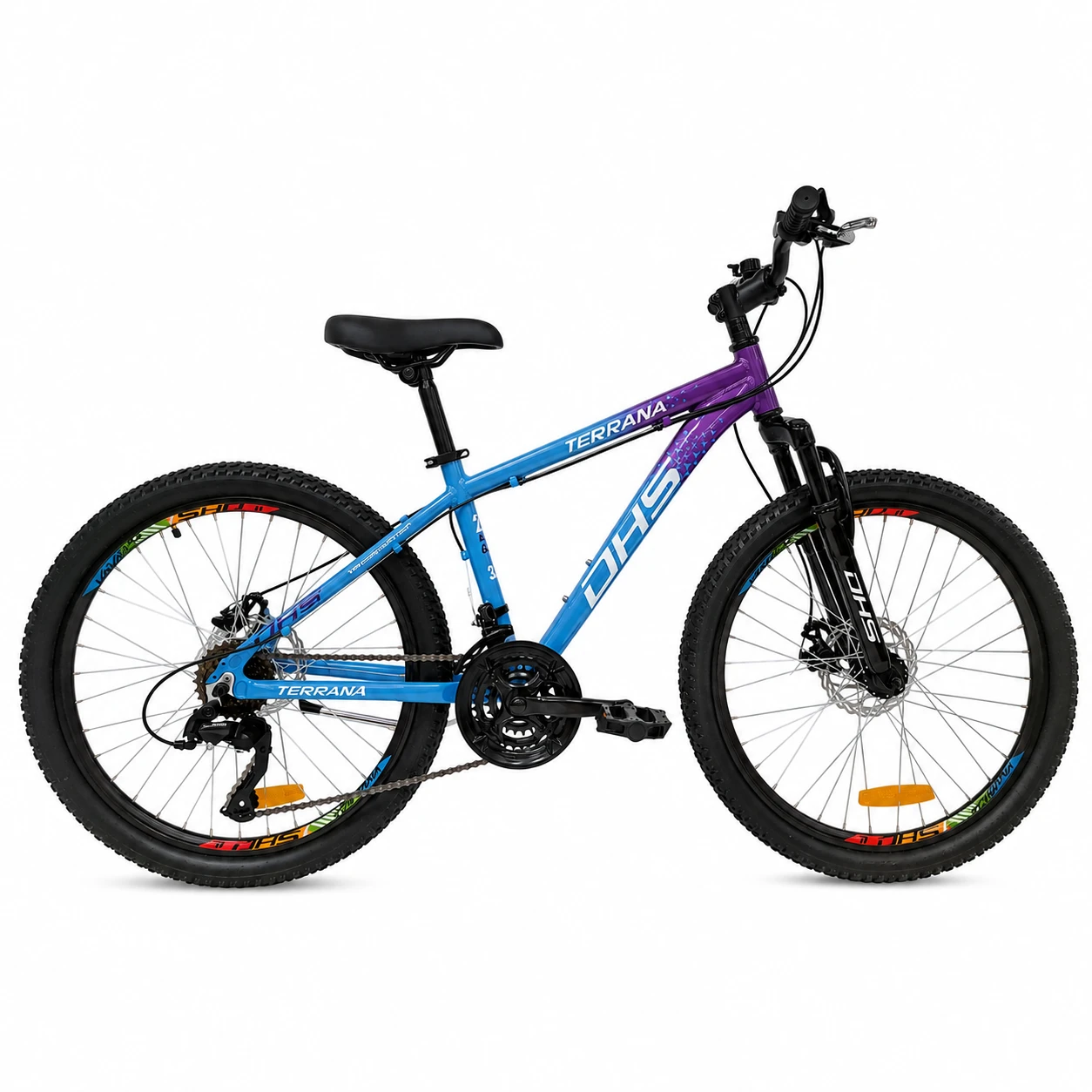 Bicicleta Copii Dhs Terrana 2423B, model 2026 - 24 Inch, Violet-Albastru - 225086