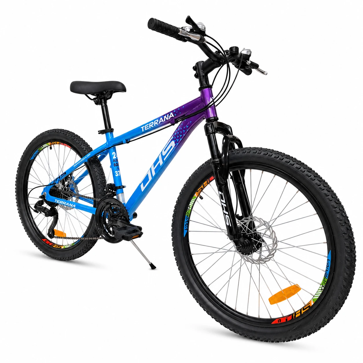 2. Bicicleta Copii Dhs Terrana 2423B, model 2026 - 24 Inch, Violet-Albastru
