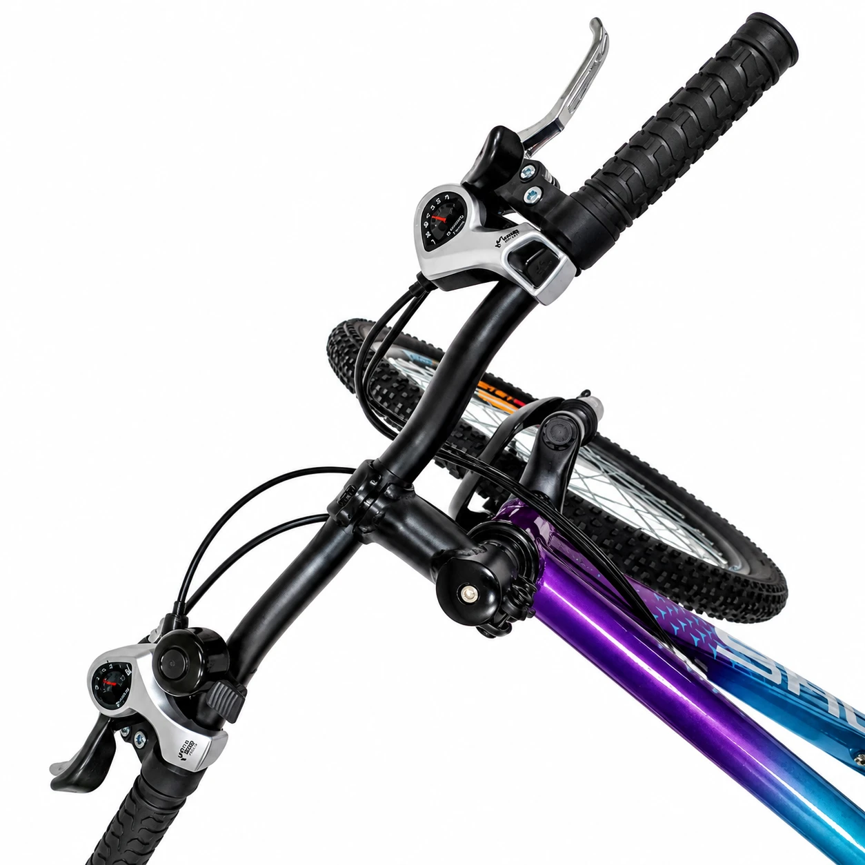 7. Bicicleta Copii Dhs Terrana 2423B, model 2026 - 24 Inch, Violet-Albastru