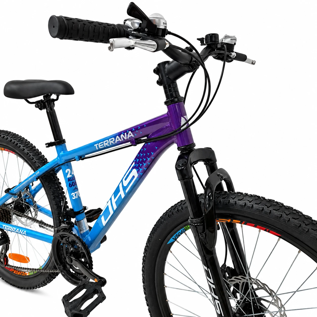 10. Bicicleta Copii Dhs Terrana 2423B, model 2026 - 24 Inch, Violet-Albastru