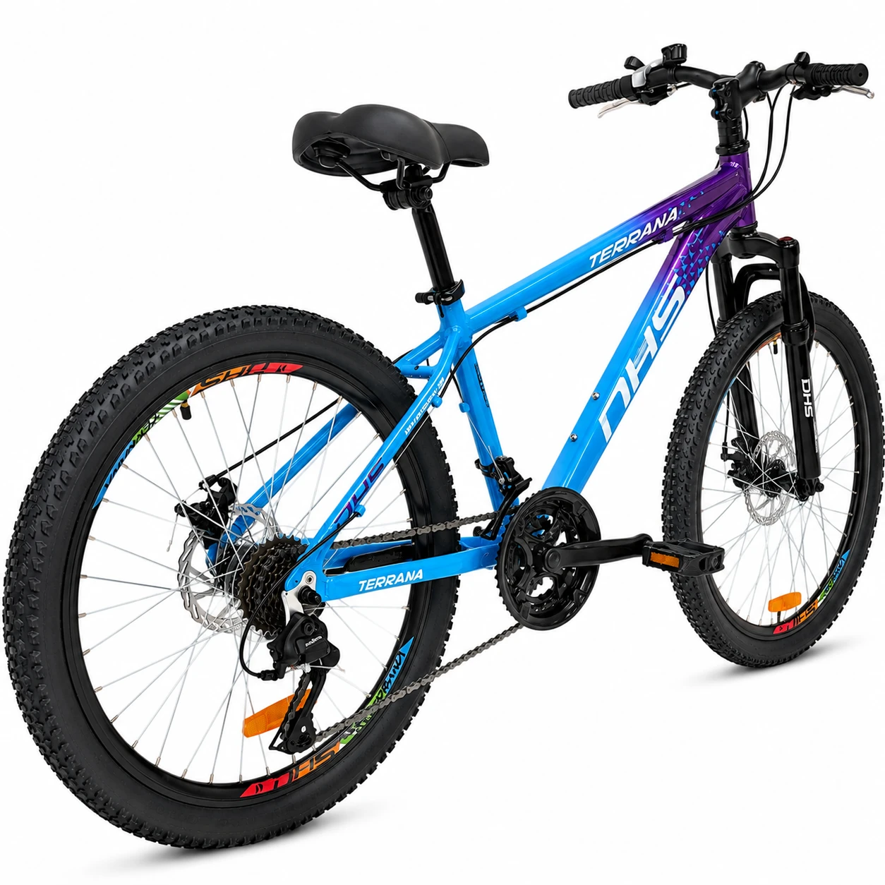 3. Bicicleta Copii Dhs Terrana 2423B, model 2026 - 24 Inch, Violet-Albastru