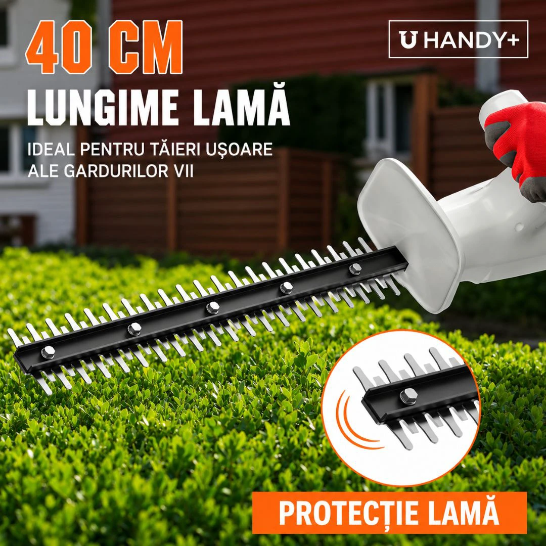 4. Foarfeca electrica pentru gard viu Litheli U20HT01, 20V, acumulator 2Ah inclus, lama 450 mm