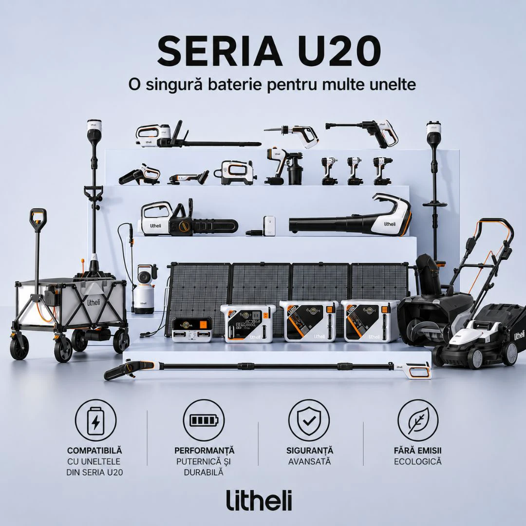 9. Foarfeca electrica pentru gard viu Litheli U20HT01, 20V, acumulator 2Ah inclus, lama 450 mm