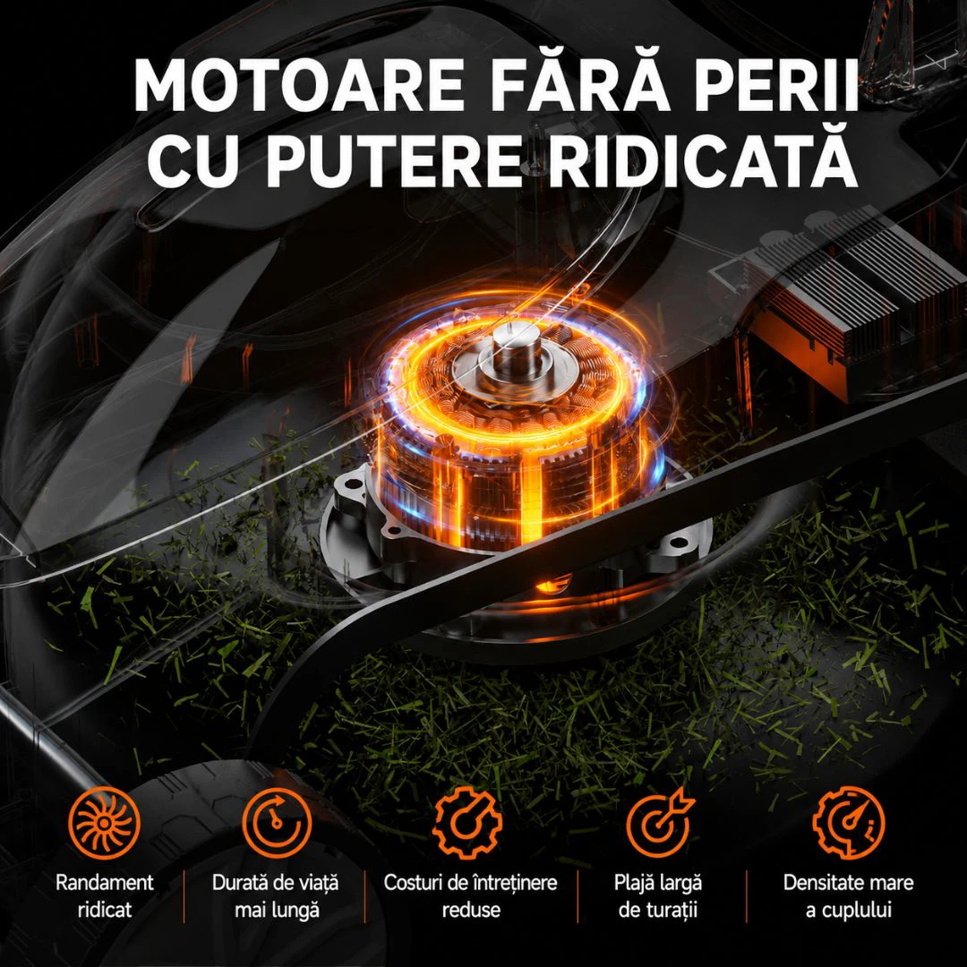 5. Masina de tuns gazonul Litheli U20LM00 Brushless, 2x20V, 2 acumulatori 2Ah inclusi, latime taiere 330 mm