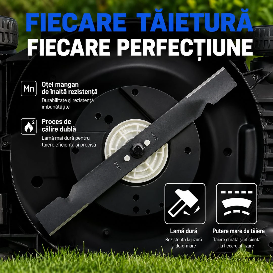 7. Masina de tuns gazonul autopropulsata Litheli EasySurge U20LM01 Brushless, 2x20V, 2 acumulatori 4Ah inclusi, latime taiere 430 mm