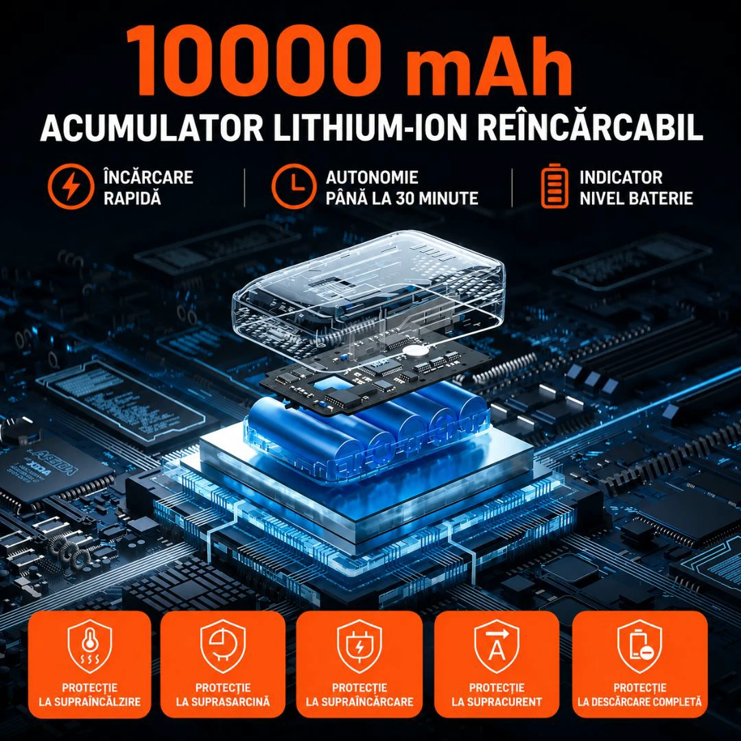 4. Motoferastrau electric compact Litheli U20MC00, 20V, acumulator 2Ah inclus, lama 150 mm